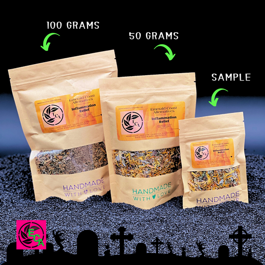 Inflammation Relief Tea, Pain Relief Tea, Fibro Tea, RA Relief Tea, Circulation Tea, Chronic Pain Tea, Calendula Tea, Emerald Coast Alternatives