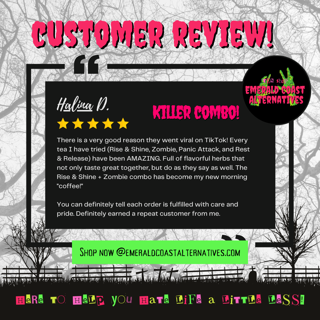 Killer Combo ADHD Herbal Tea, Herbal Addy Tea Blend, Zombie Tea, Rise and Shine Tea