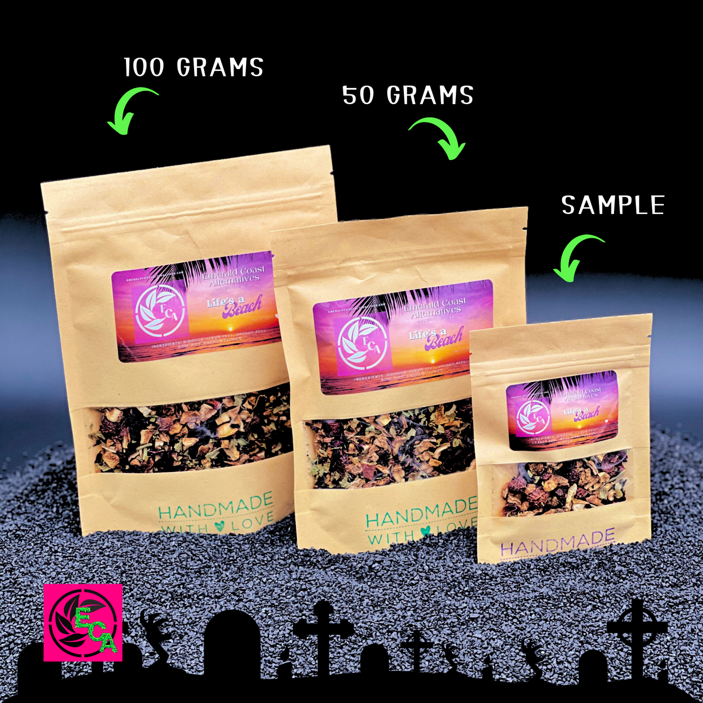 Life's A Beach Herbal Tea, Relaxation Tea, Calming Fruit Tea, Mocktail Tea, Adhd Tea, Anxiety Relief Tea, Unwinding Tea, Passion Flower, Emerald Coast Alternatives