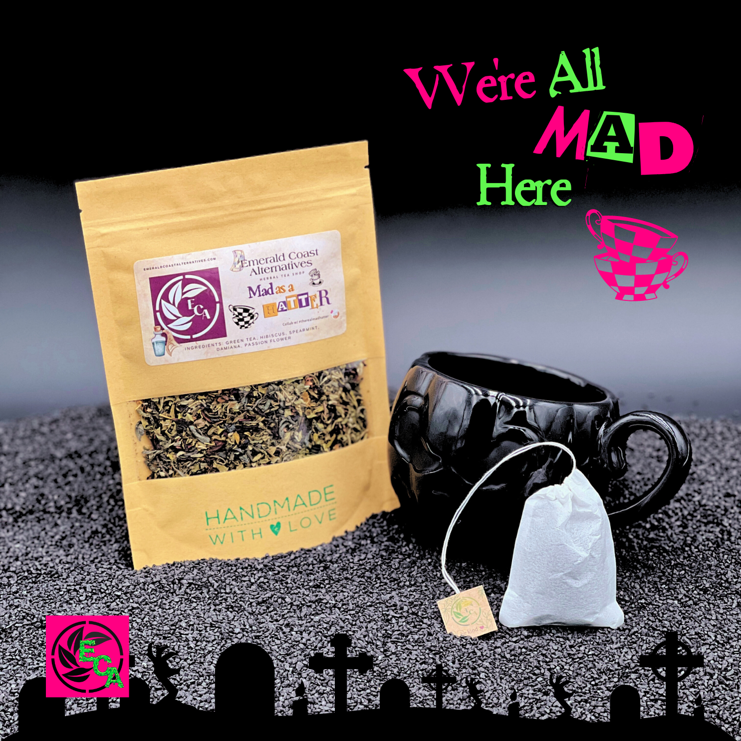 Mad As A Hatter Tea, Creativity Tea, Anxiety Relief Tea, Passion Flower Tea, Black Tea, Focus Tea, Pain Relief Tea, PTSD Tea, Chronic Pain Tea, Emerald Coast Alternatives