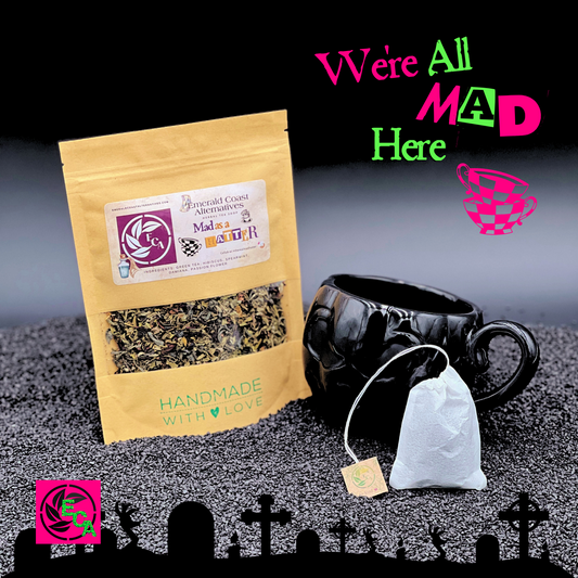 Mad As A Hatter Tea, Creativity Tea, Anxiety Relief Tea, Passion Flower Tea, Black Tea, Focus Tea, Pain Relief Tea, PTSD Tea, Chronic Pain Tea, Emerald Coast Alternatives