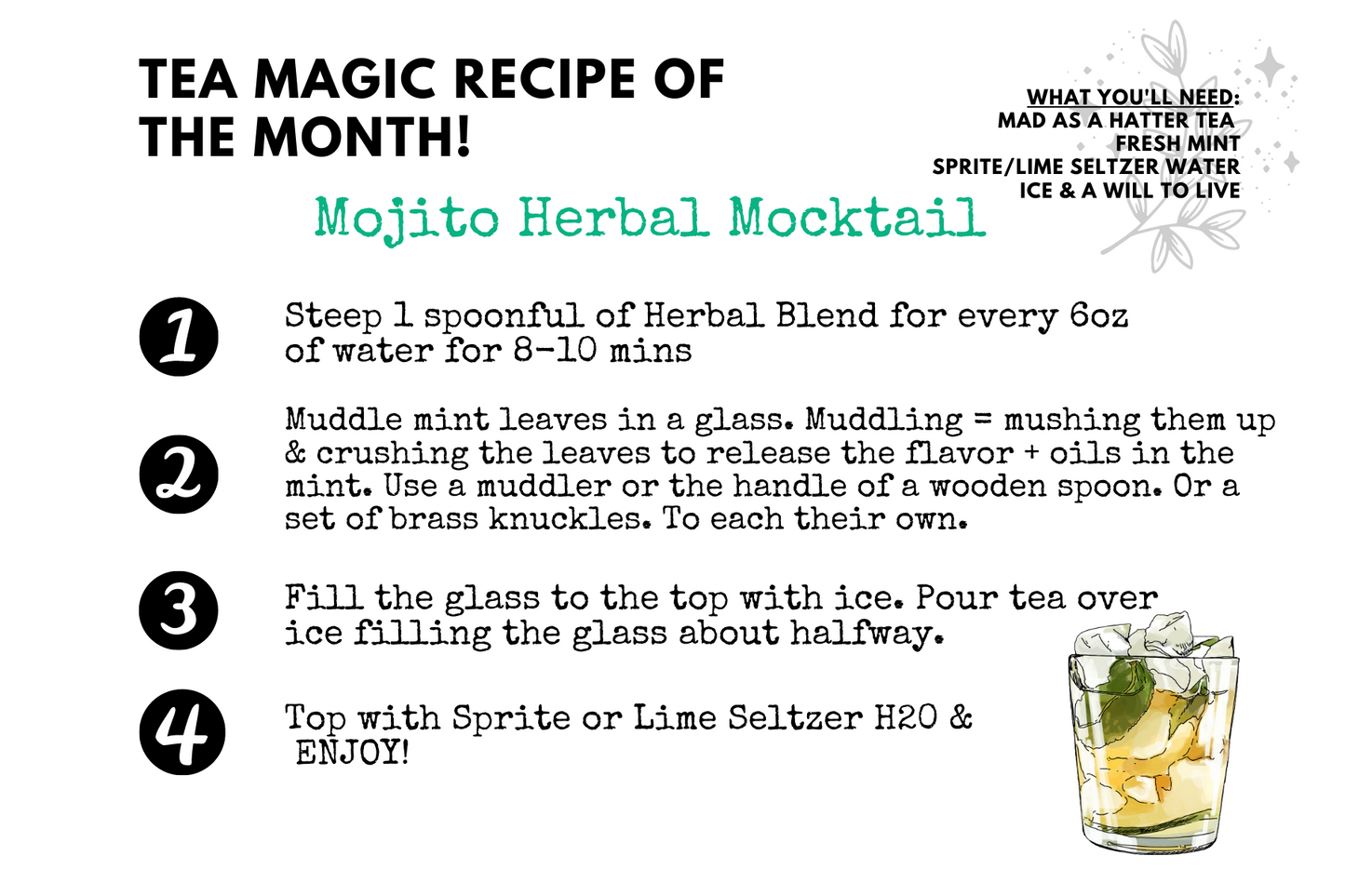 Mad As A Hatter Tea, Creativity Tea, Anxiety Relief Tea, Passion Flower Tea, Black Tea, Focus Tea, Pain Relief Tea, PTSD Tea, Chronic Pain Tea, Emerald Coast Alternatives