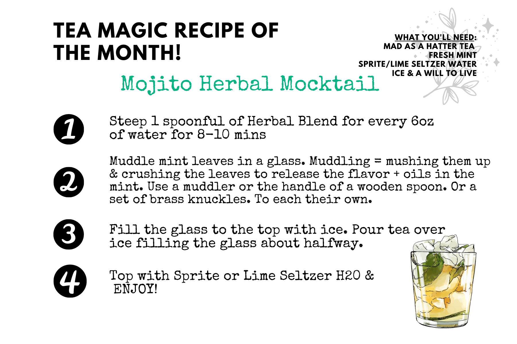 Mad As A Hatter Tea, Creativity Tea, Anxiety Relief Tea, Passion Flower Tea, Black Tea, Focus Tea, Pain Relief Tea, PTSD Tea, Chronic Pain Tea, Emerald Coast Alternatives