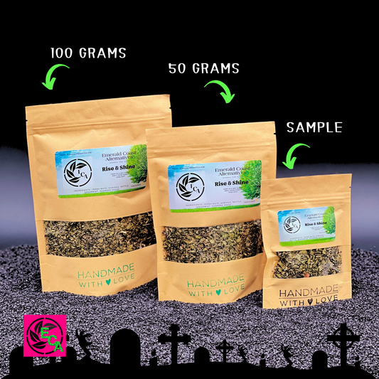 Rise and Shine, Adhd Tea, Focus Tea, Creativity Tea, Low Iron Tea, Caffeinated Tea, Yerba Mate, Emerald Coast Alternatives