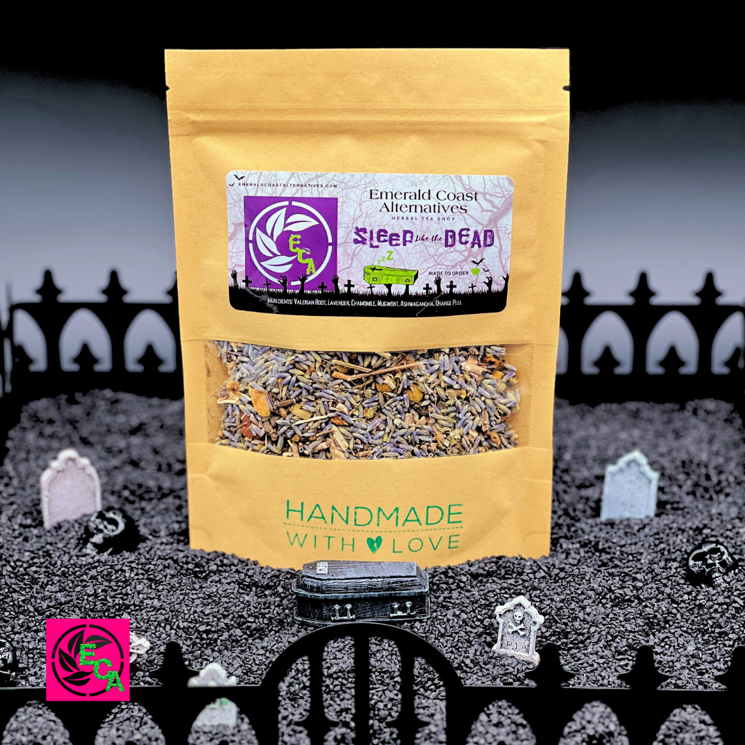 Sleep Like The Dead 'Ultimate PM BLEND" Sleep Like The Dead Tea, Insomniac Tea, Sleep Tea, PM Tea, Lavender Tea, Valerian root, Pain relief, calming tea,  Emerald Coast Alternatives