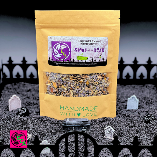 Sleep Like The Dead 'Ultimate PM BLEND" Sleep Like The Dead Tea, Insomniac Tea, Sleep Tea, PM Tea, Lavender Tea, Valerian root, Pain relief, calming tea,  Emerald Coast Alternatives