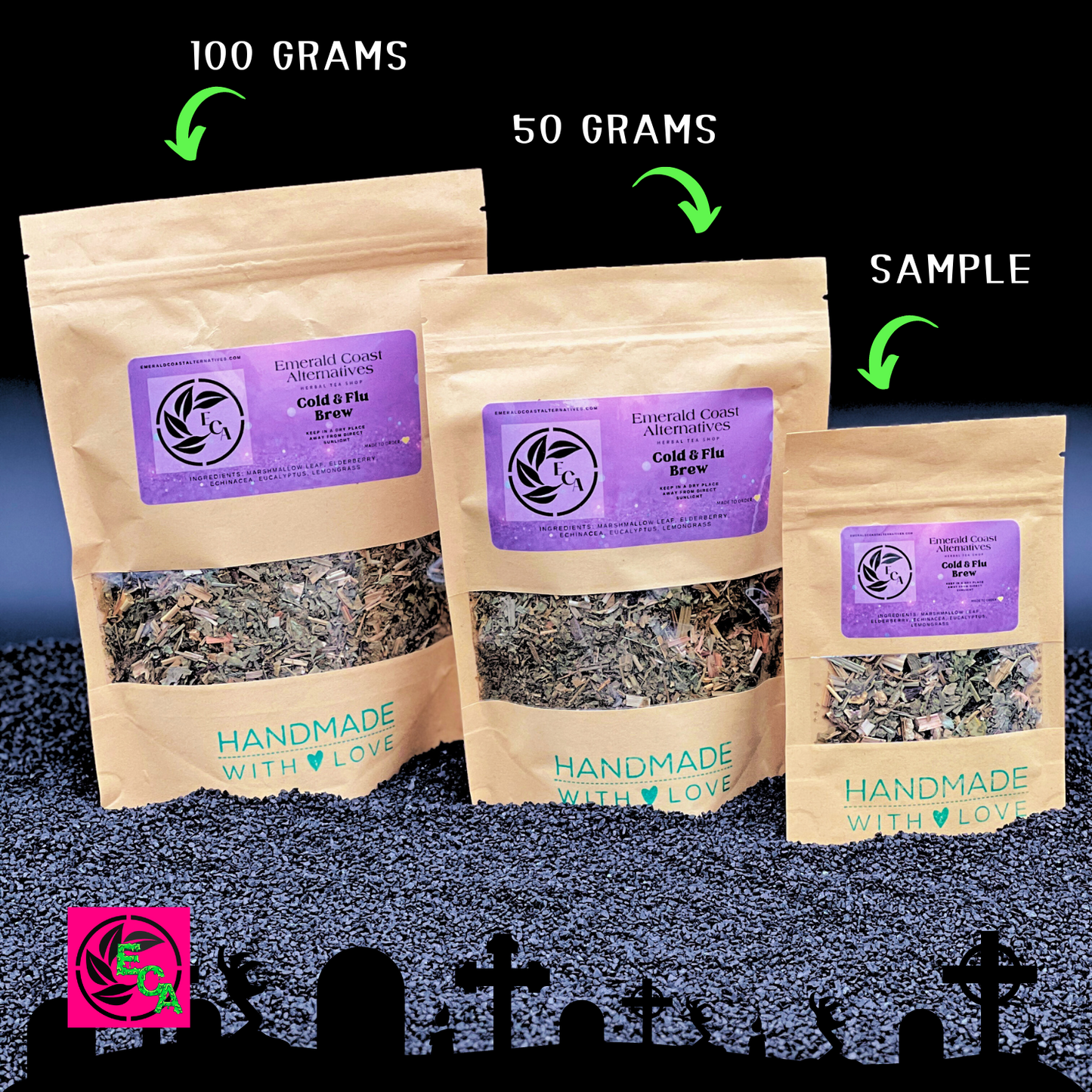 Inflammation Tea, Kid Safe Tea, Pain Relief Tea, Lemongrass Tea, Elderberry Tea, Cold and Flu Relief Tea, Emerald Coast Alternatives