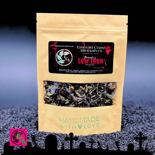 Low Iron Tea, Dracula's Wellness Tea, Kid Safe Tea, Immune Boost Tea, Digestive Tea, Wellness Boost Tea, Hibiscus Tea, Elderberry Tea