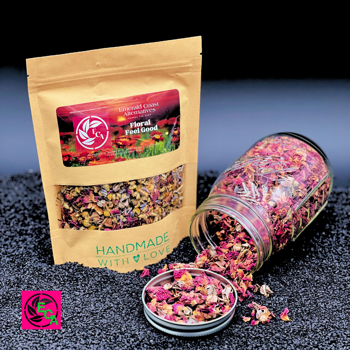 Floral Feel Good Tea, Mood Boosting Tea, Anxiety Tea, Feel Good Tea, Floral Tea, Calming Tea, Digestion Tea, Rose Tea, Lavender Tea, Relaxation Tea Emerald Coast Alternatives