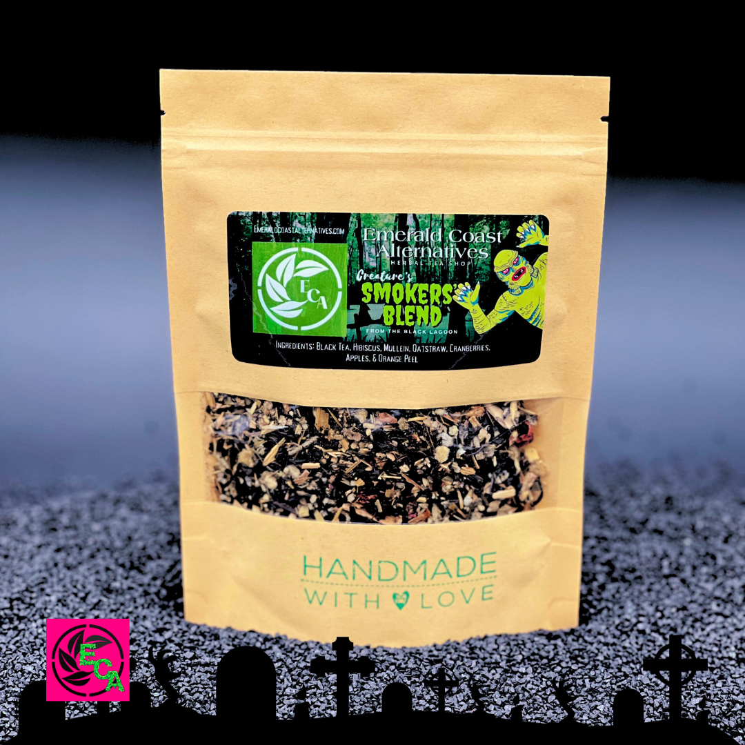 Smokers Herbal Tea Blend, Lung Cleanse Tea, Lung Detox Tea, Mullein Tea, Anxiety relief tea, calming tea, caffeinated tea, emerald coast alternatives