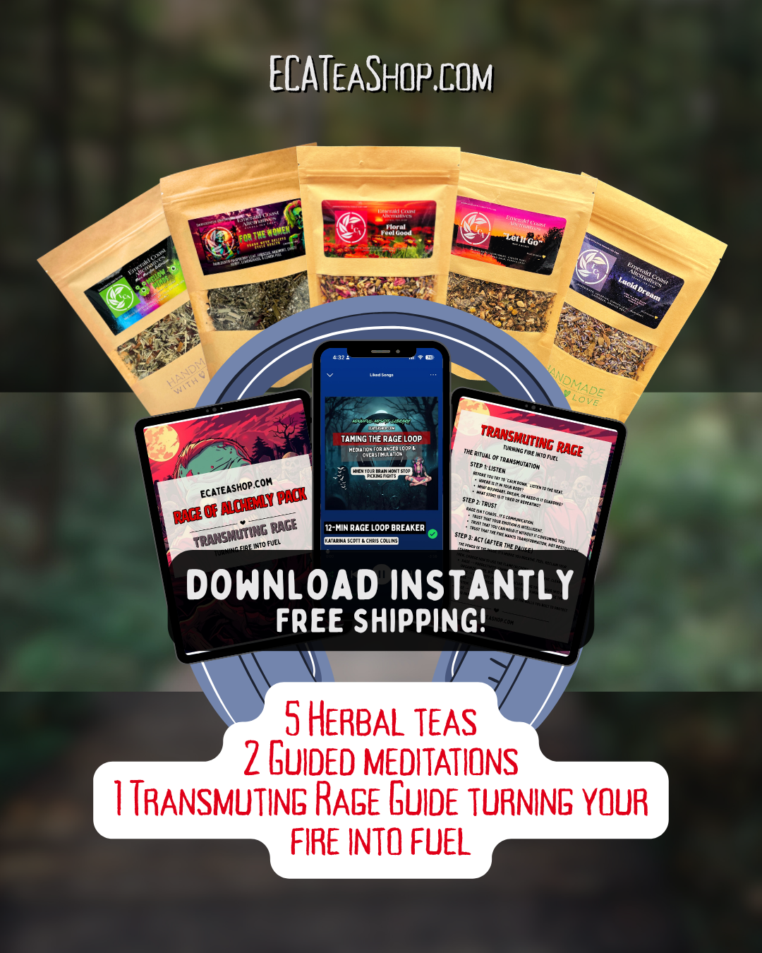 Rage Alchemy Pack: Herbal Teas & Meditations for Anger Management