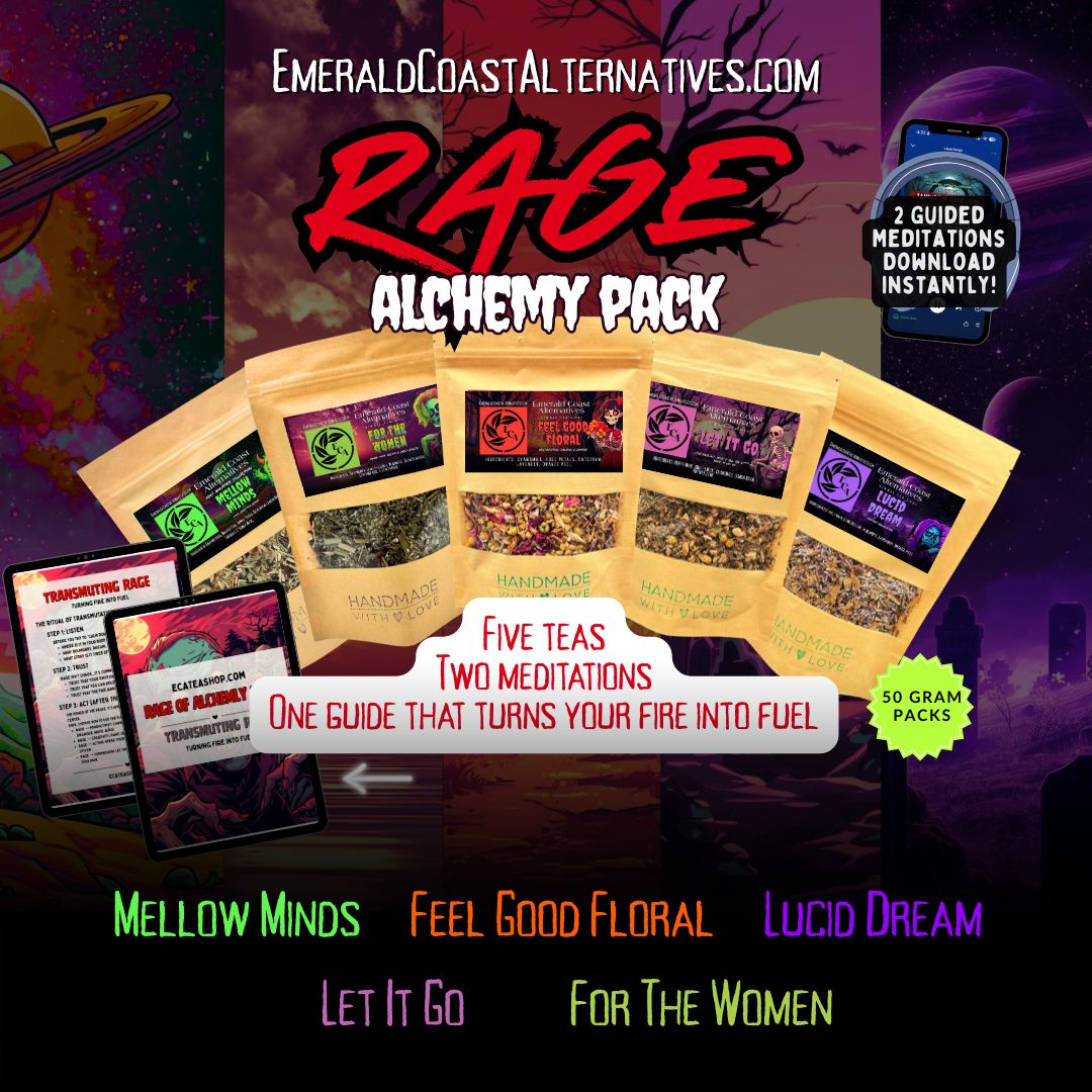 rage herbal tea and meditation pack