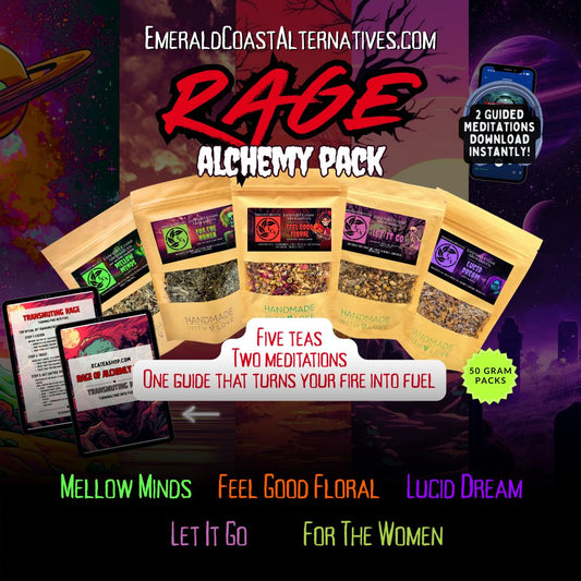 rage herbal tea and meditation pack
