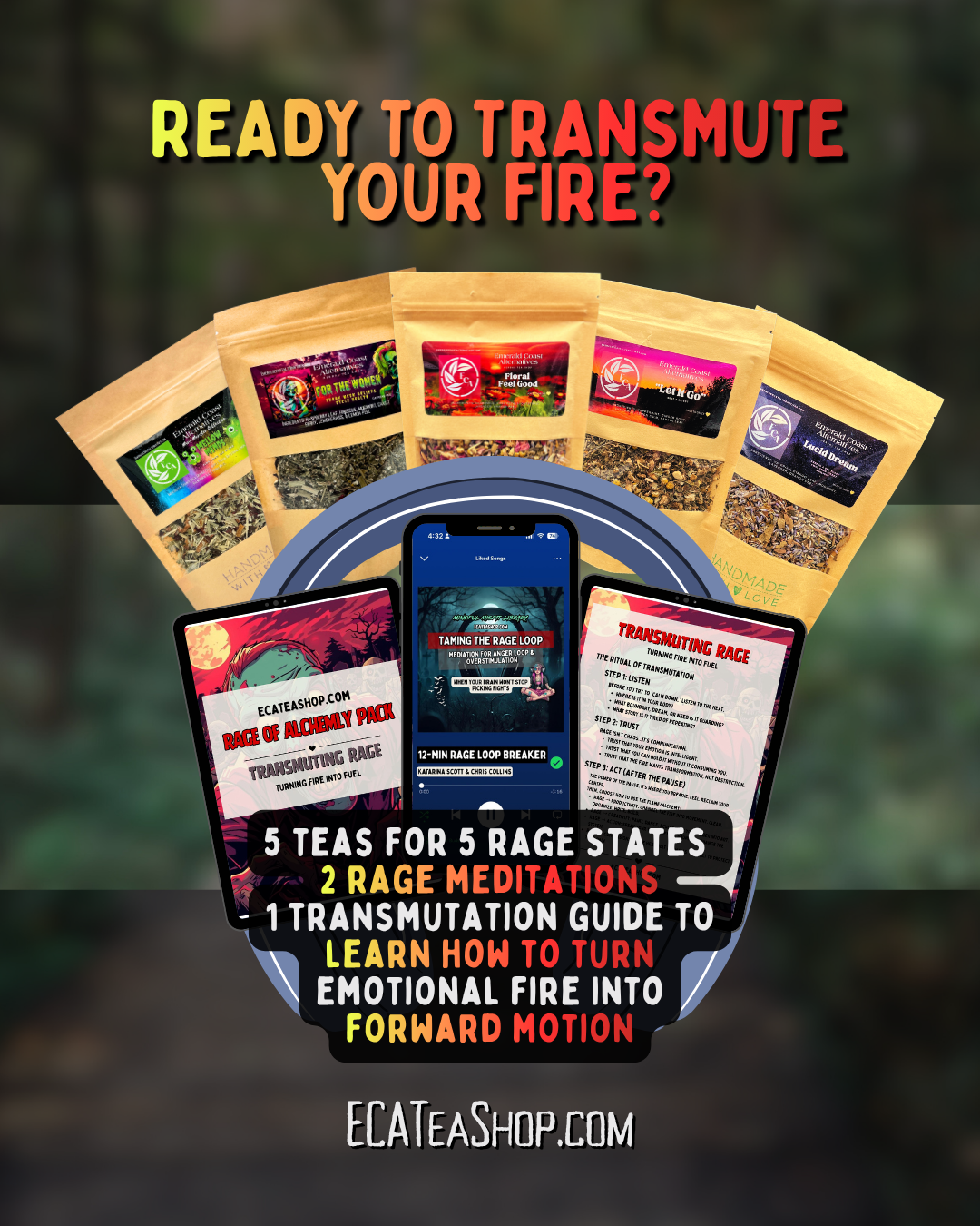 Rage Alchemy Pack: Herbal Teas & Meditations for Anger Management