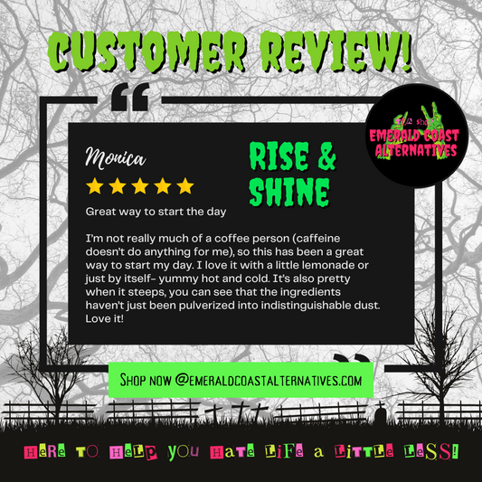 Rise and Shine, Adhd Tea, Focus Tea, Creativity Tea, Low Iron Tea, Caffeinated Tea, Yerba Mate, Emerald Coast Alternatives