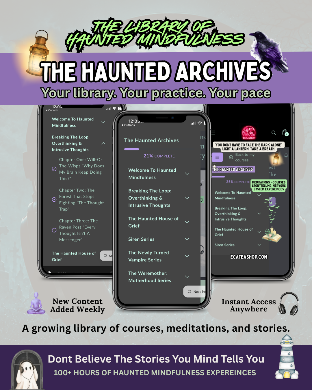The Haunted Archives | Lifetime Mindfulness Meditation Library & Story Courses