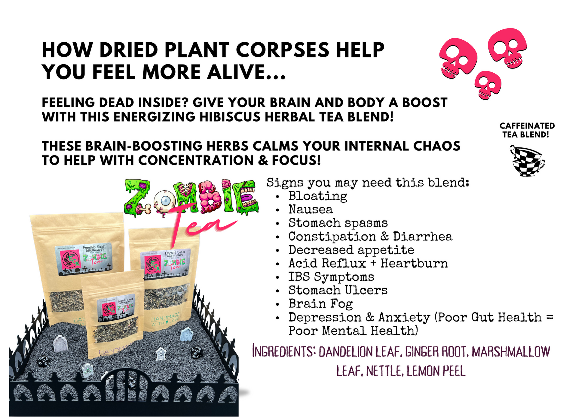 ZOMBIE TEA - Brain & Body Boost Herbal Tea – EmeraldCoastAlternatives