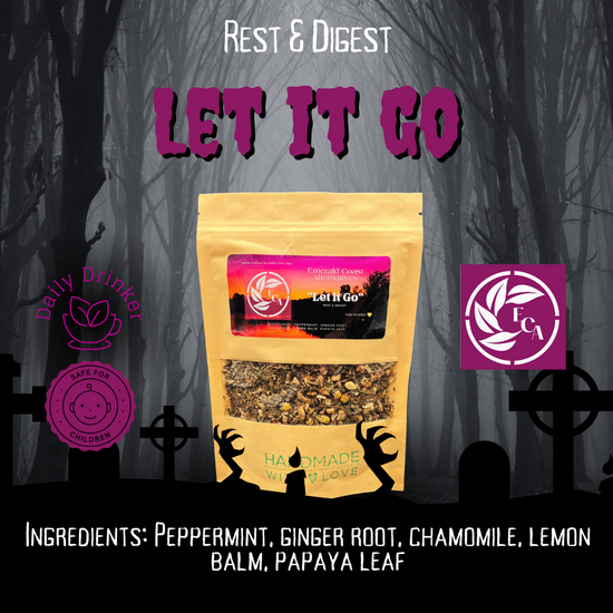 Let It Go Herbal Tea, Rest and Digest Tea, Sleep Tea, PM Tea, Digestive distress Tea, constipation tea, ibs relief tea, relaxation tea, emerald coast alternatives