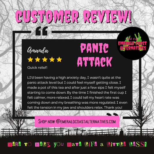 Panic Attack Herbal Tea, Calming Tea, Anxiety Relief Tea, Sleep Tea, Nervous System Tea, Hops Tea, Bitters Tea, Ashwaganda, Emerald Coast Alternatives 