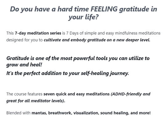 7-Days of Feeling Gratitude Meditation Series